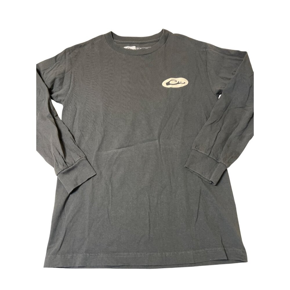 Drake Mens Long Sleeve Gray Logo T-Shirt Cotton Casual Size S